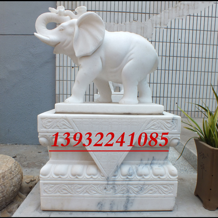 汉白玉石雕大象厂家销售