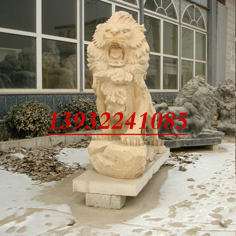 石雕狮子厂家直销门口镇宅风水雕塑摆件