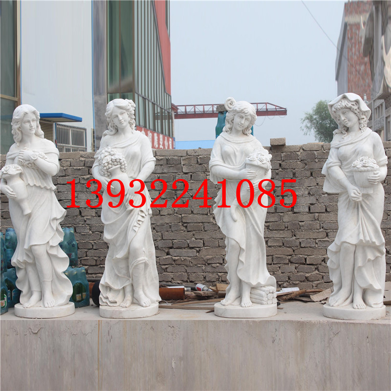 四季神雕像汉白玉石材丰收女神石像公园小区摆件